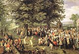 Wedding Paintings - Wedding Banquet by Jan the elder Brueghel